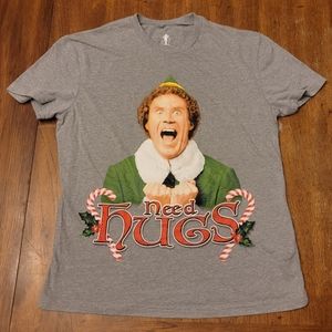 ELF Gray Need Hugs Christmas T-Shirt - Size Medium